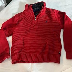 Nautica Solid Sweater Quarter Zip Up Pullover Ribbed